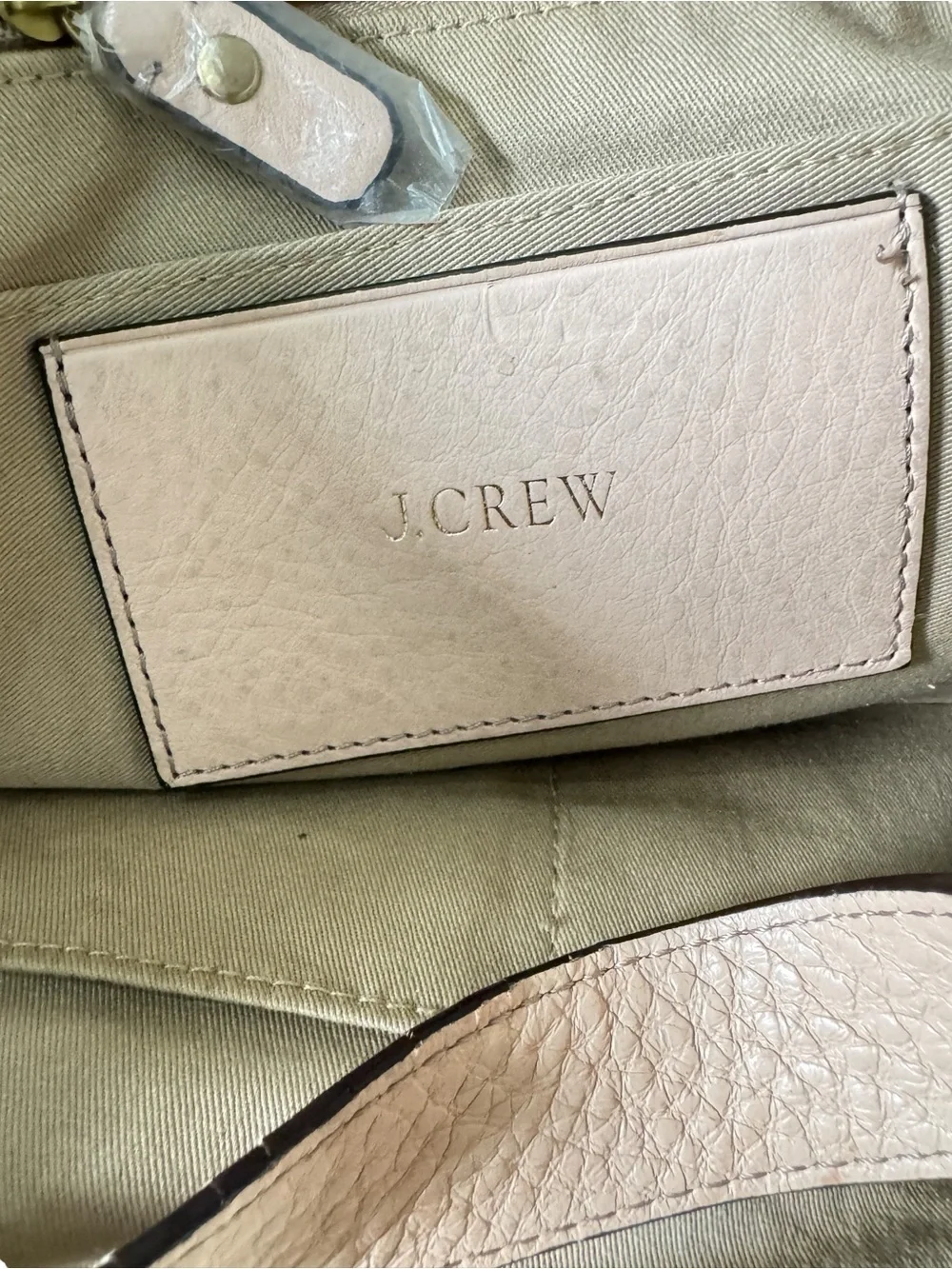 J. Crew Signet Leather Hobo Bag #H3879 Cream, everyday, career, italian leather